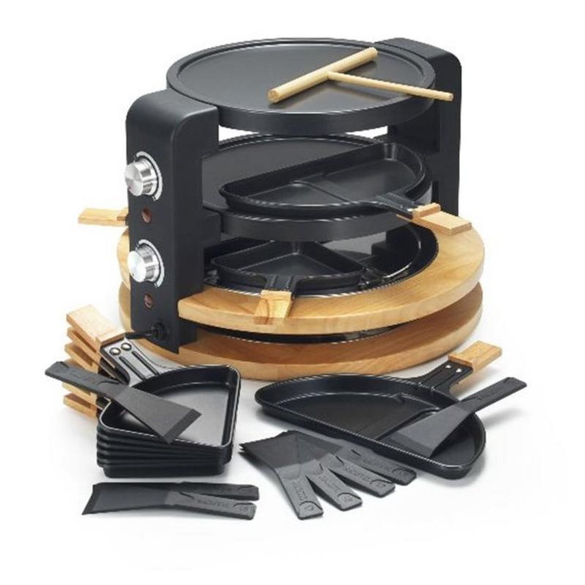 Kitchen chef Appareil à raclette 8/10 personnes 1500w + gril + crêpière - kcwood.8.super