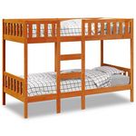 VIDAXL Lit superpose cire marron 80x200 cm bois de pin massif