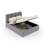 Voir la diapositive 1 : CONCEPT USINE Lit nuage coffre 140x190cm velours gris BALTIMORE