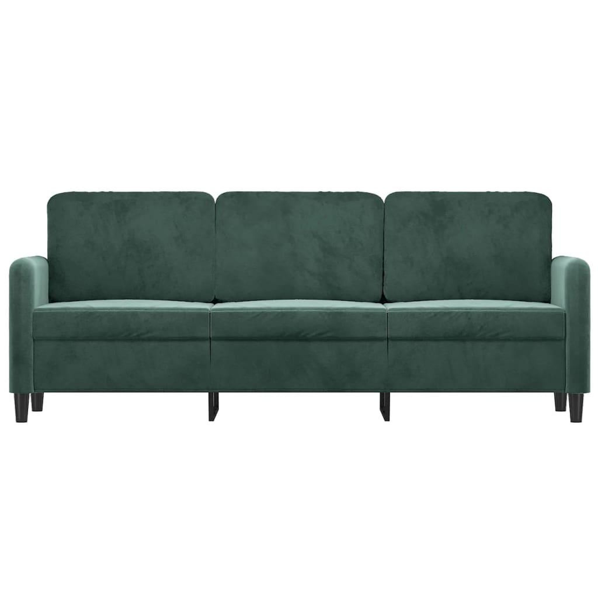 Voir la diapositive 3 : VIDAXL Canape a 3 places Vert fonce 180 cm Velours