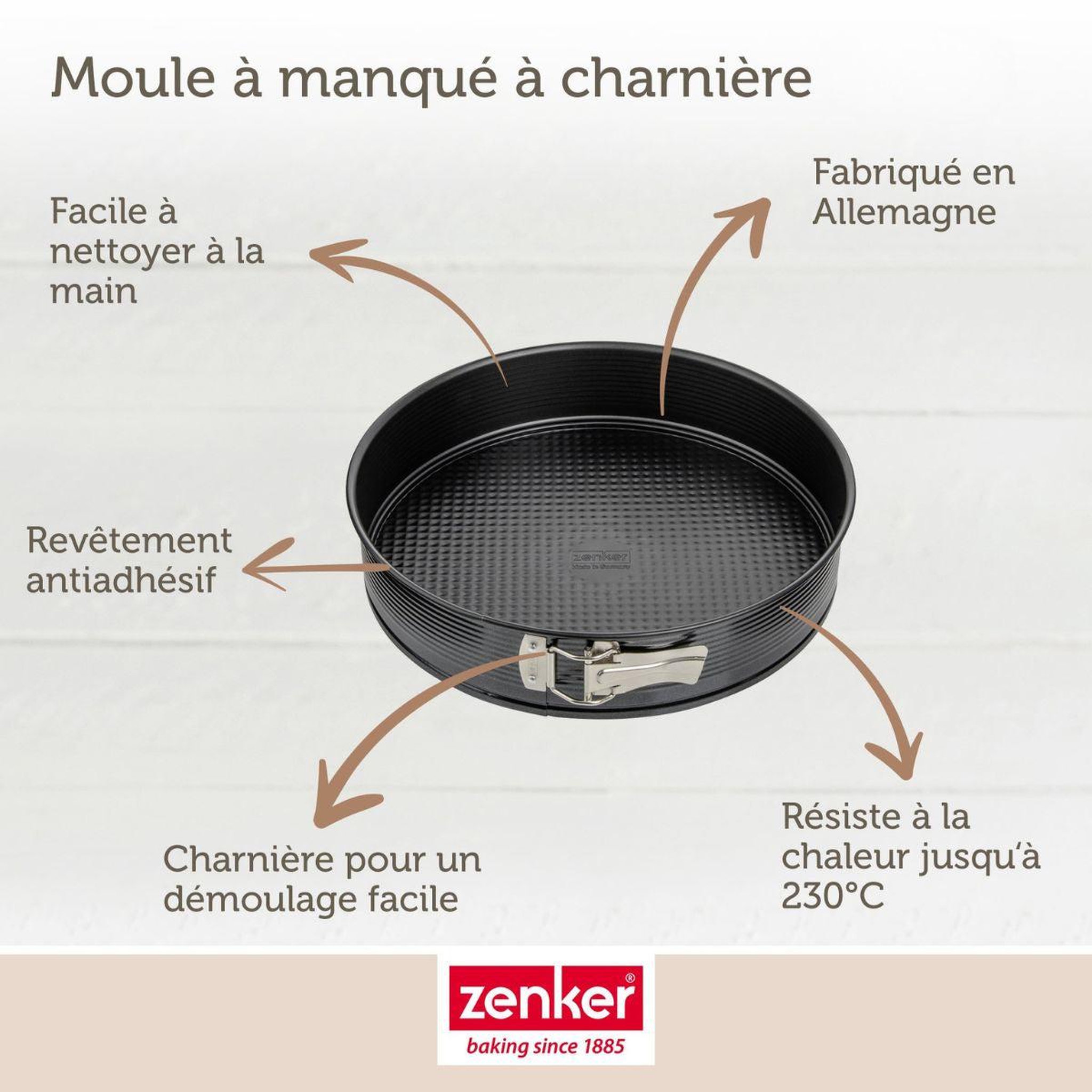 Voir la diapositive 3 : ZENKER Set de 4 ustensiles de pâtisserie moule à manqué bol et spatule black metallic black mettallic zenker  black mettallic