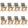 Voir la diapositive 2 : VIDAXL Chaises de jardin pliantes lot de 8 noir bois d'acacia massif