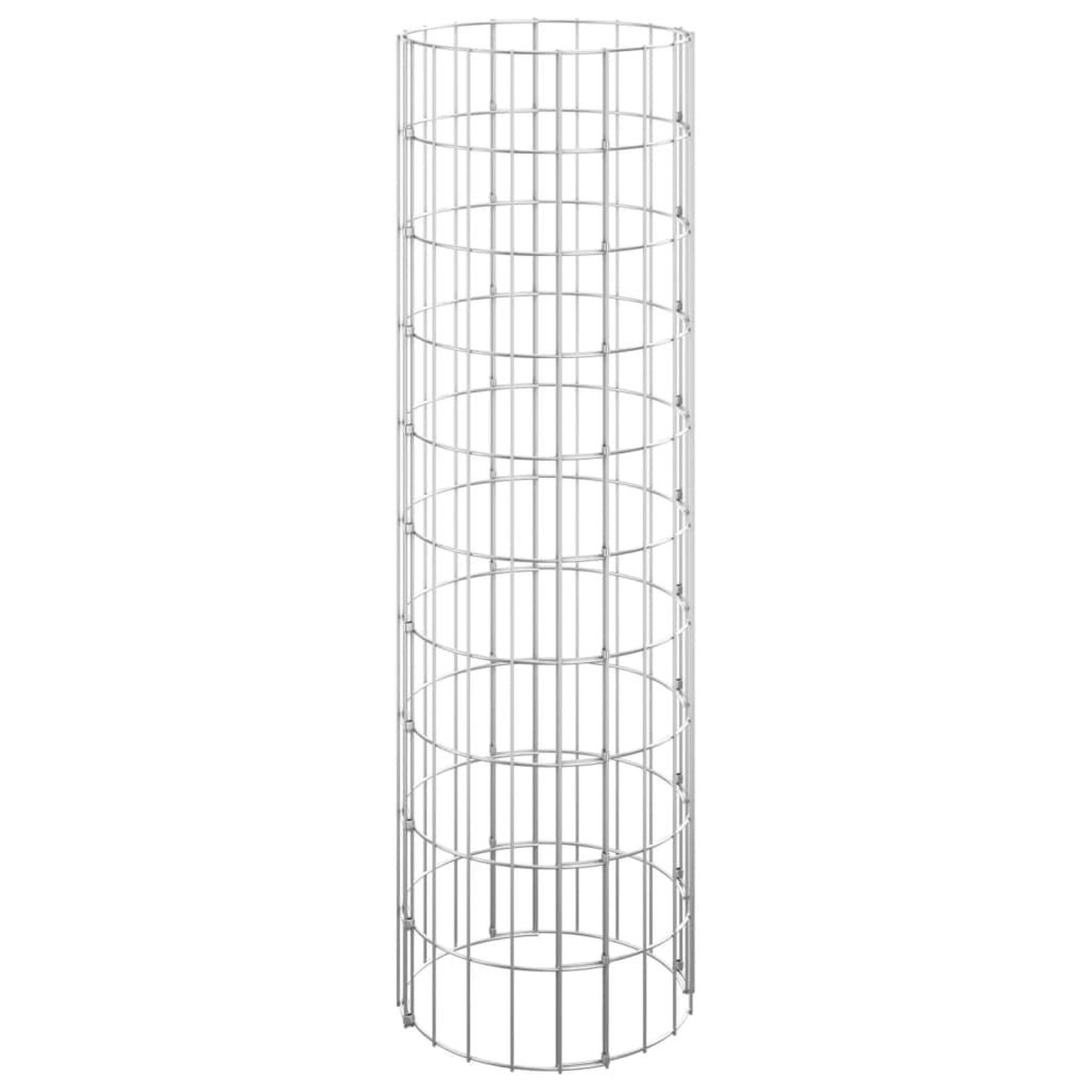 Voir la diapositive 2 : VIDAXL Poteau a gabion circulaire Acier galvanise Ø30x100 cm