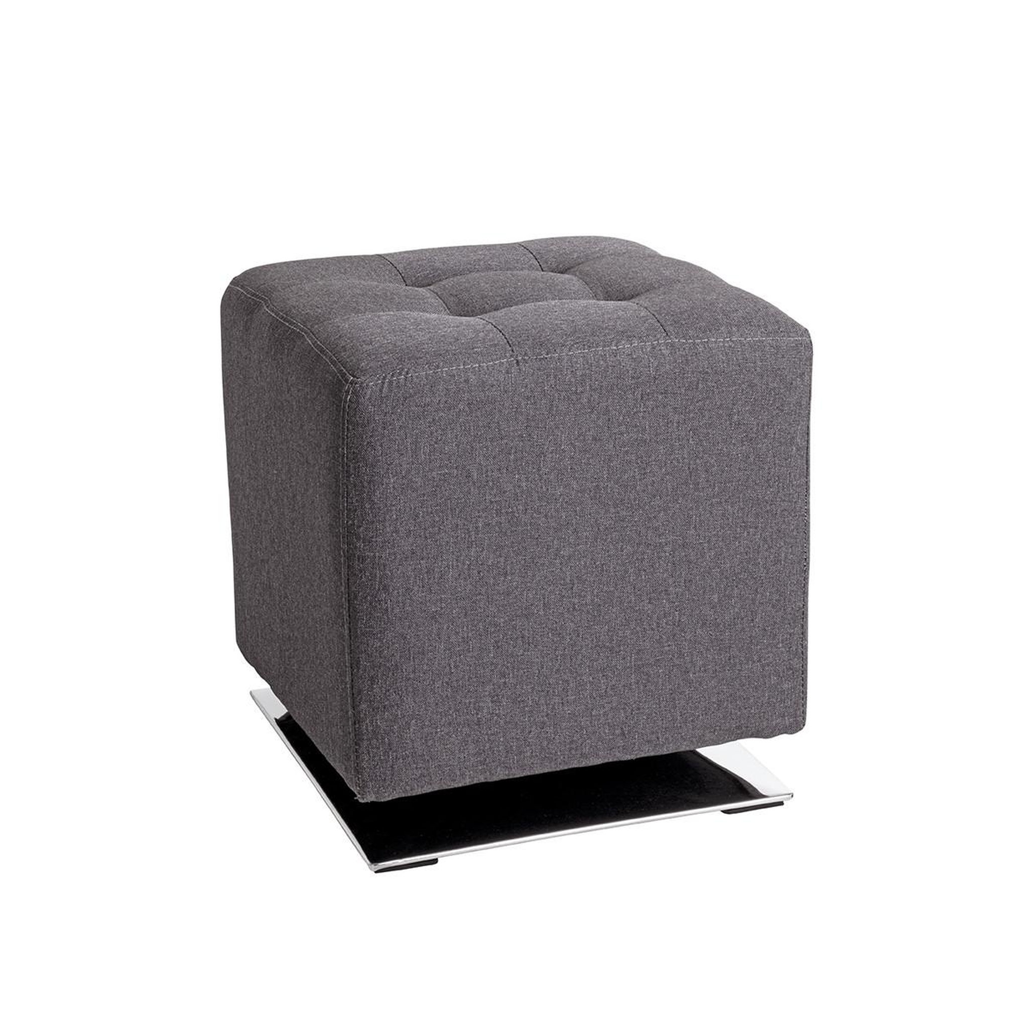 Paris Prix Pouf capitonné carré  beto  43cm anthracite