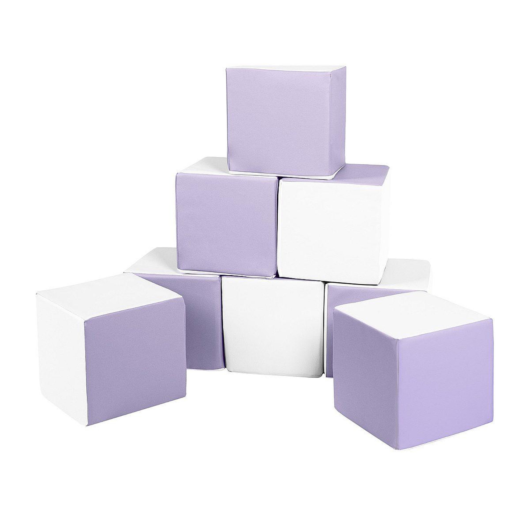 VELINDA Lot cubes xxl mousse 8 pcs blanc, lilas