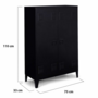 Voir la diapositive 4 : ID MARKET Armoire basse ESTER 2 portes métal noir design industriel