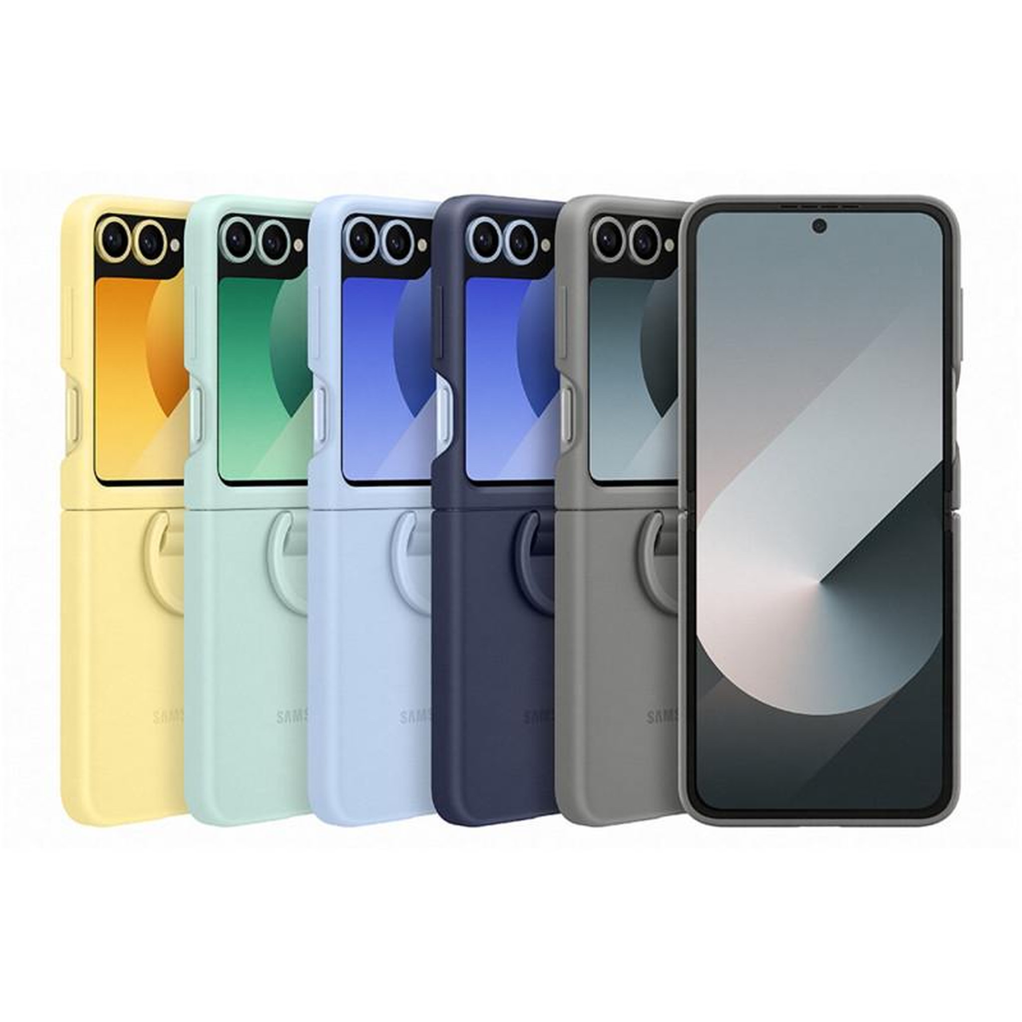 Voir la diapositive 6 : Samsung Coque Z Flip6 silicone Bleu avec anneau