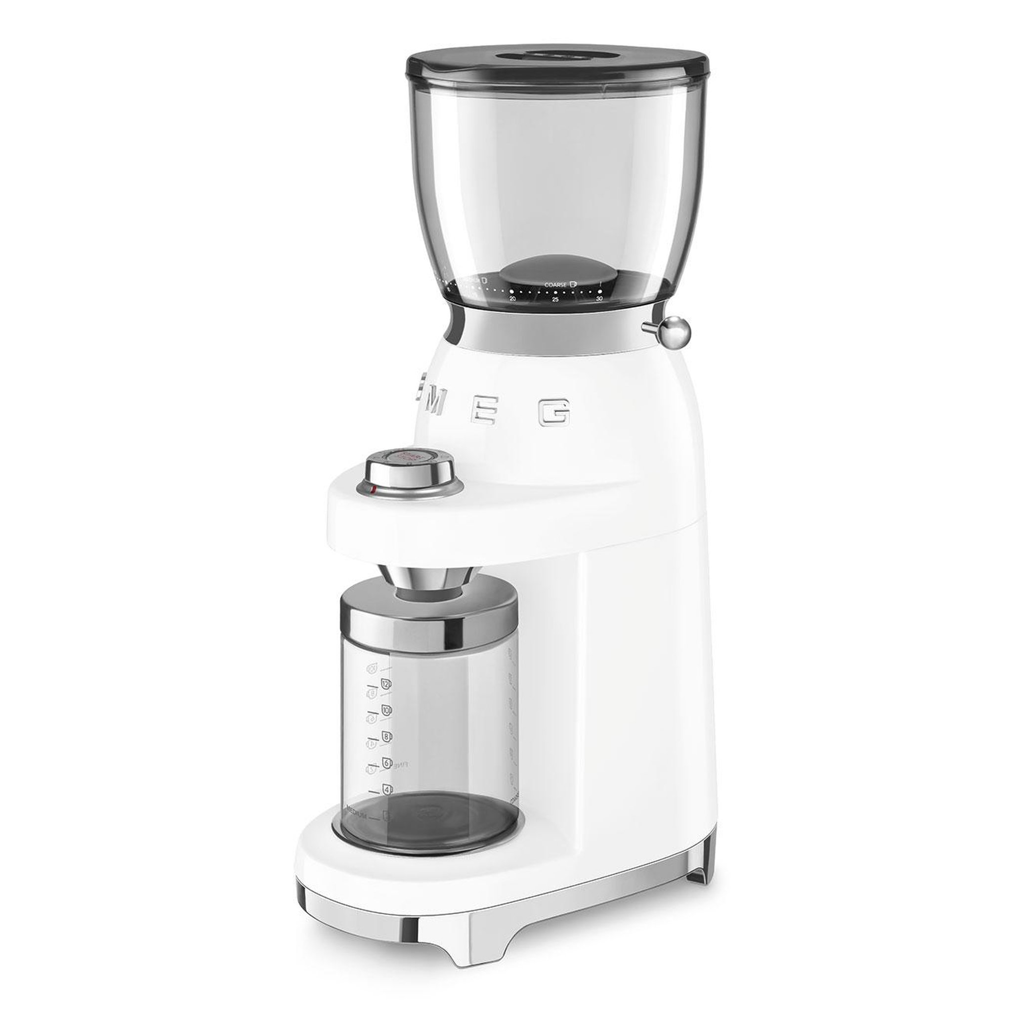 Voir la diapositive 1 : SMEG Moulin à café 130g 150w blanc - CGF11WHEU