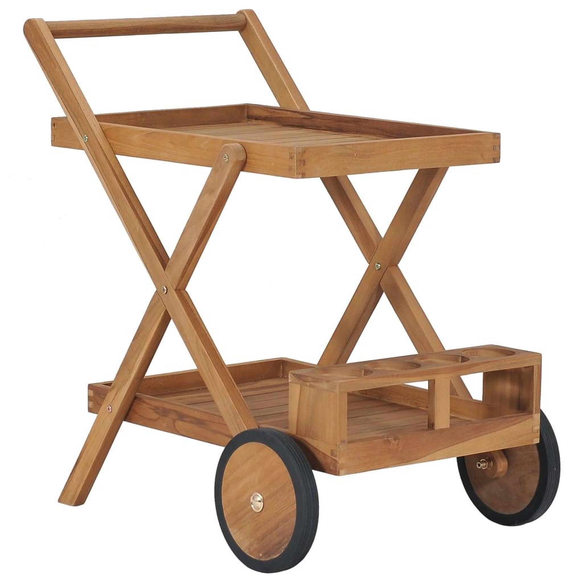 VIDAXL Chariot a the bois de teck solide