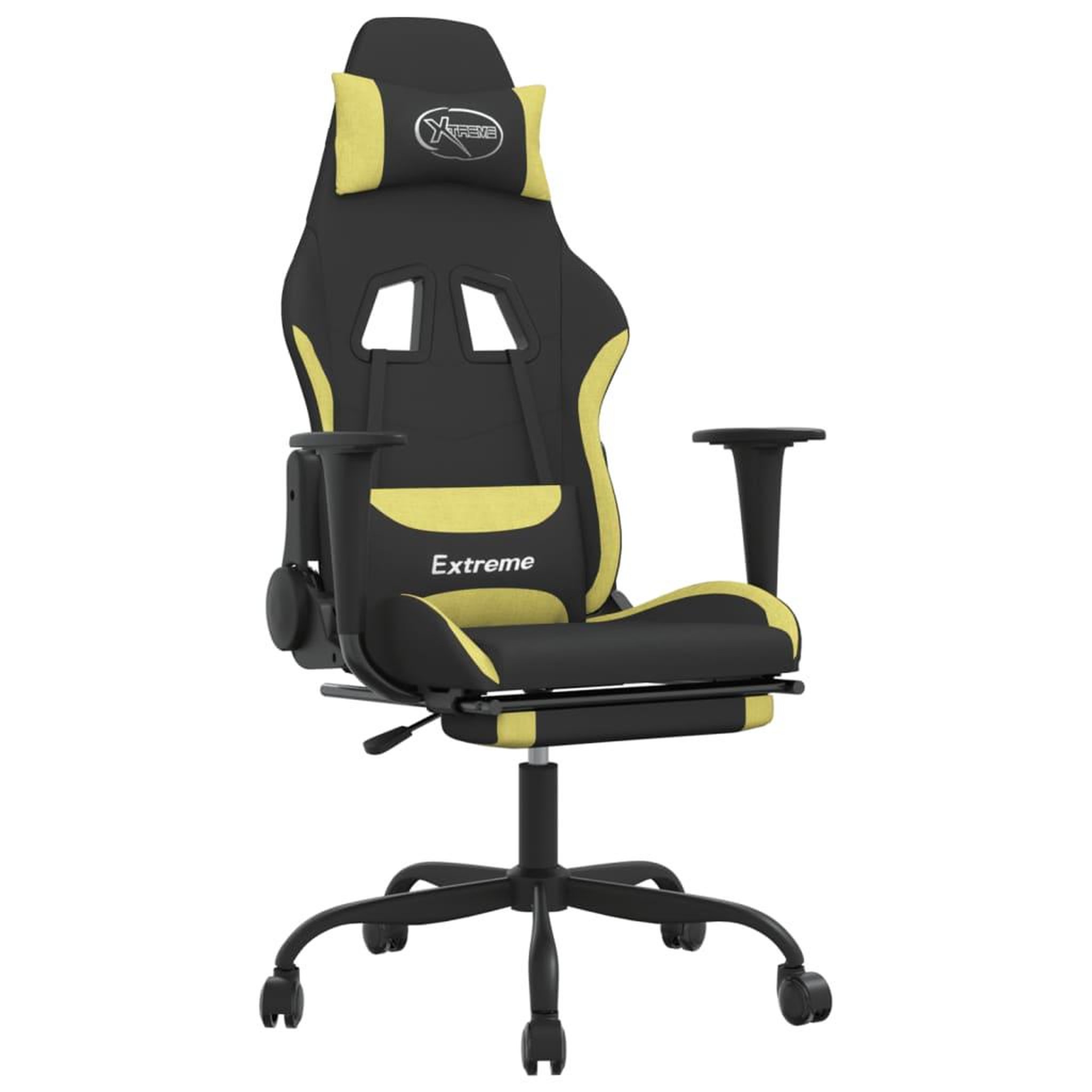 Voir la diapositive 2 : VIDAXL Chaise de jeu de massage avec repose-pied Noir et vert clair