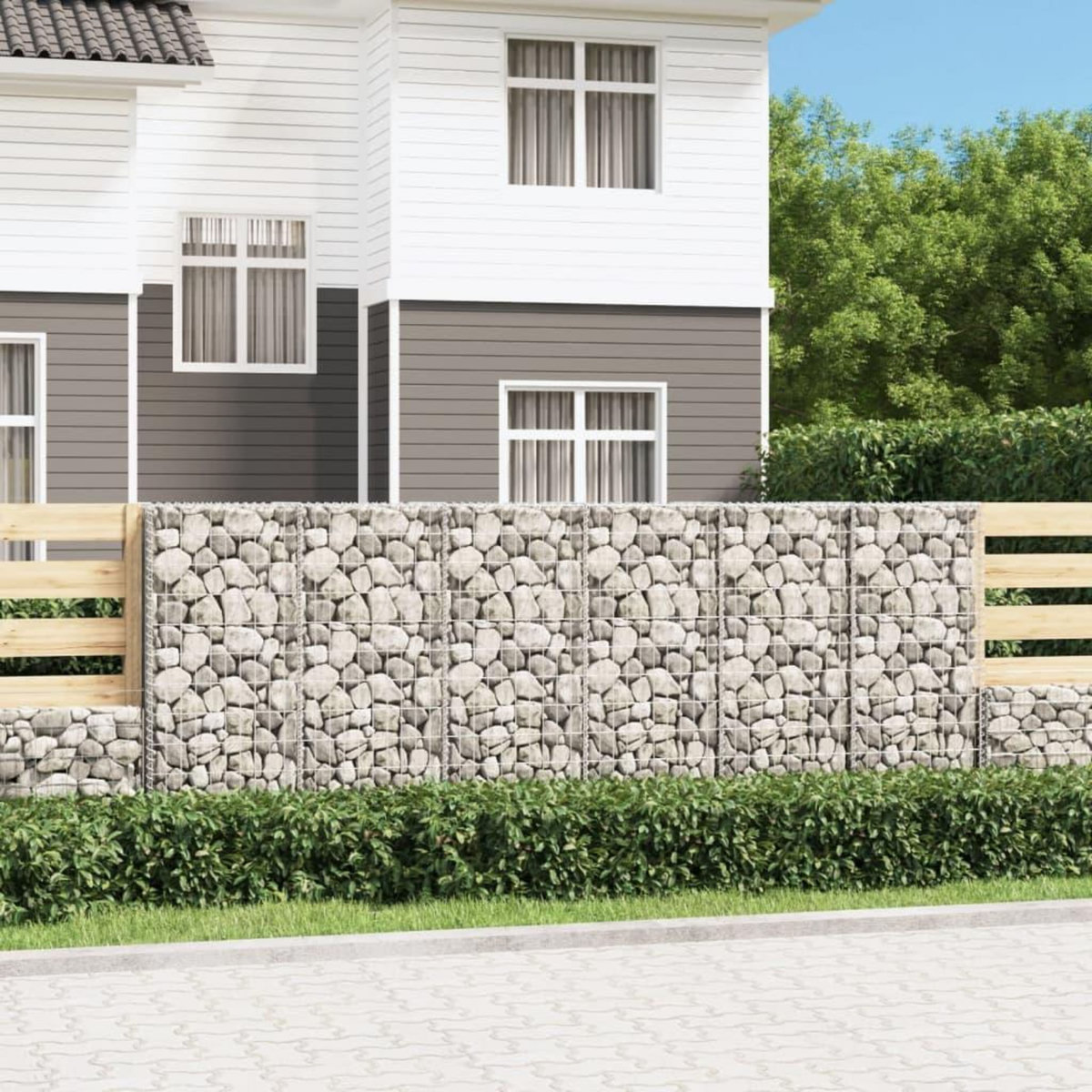 VIDAXL Mur en gabion avec couvercles Acier galvanise 300 x 50 x 100 cm