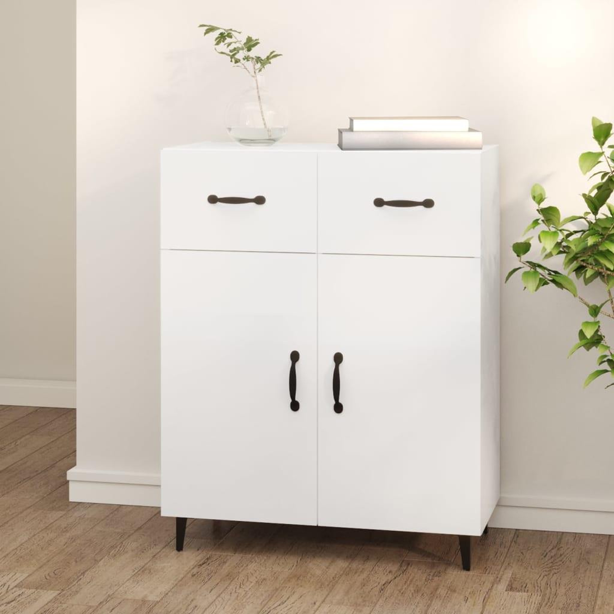 Voir la diapositive 1 : VIDAXL Buffet blanc 69,5x34x90 cm bois d'ingenierie