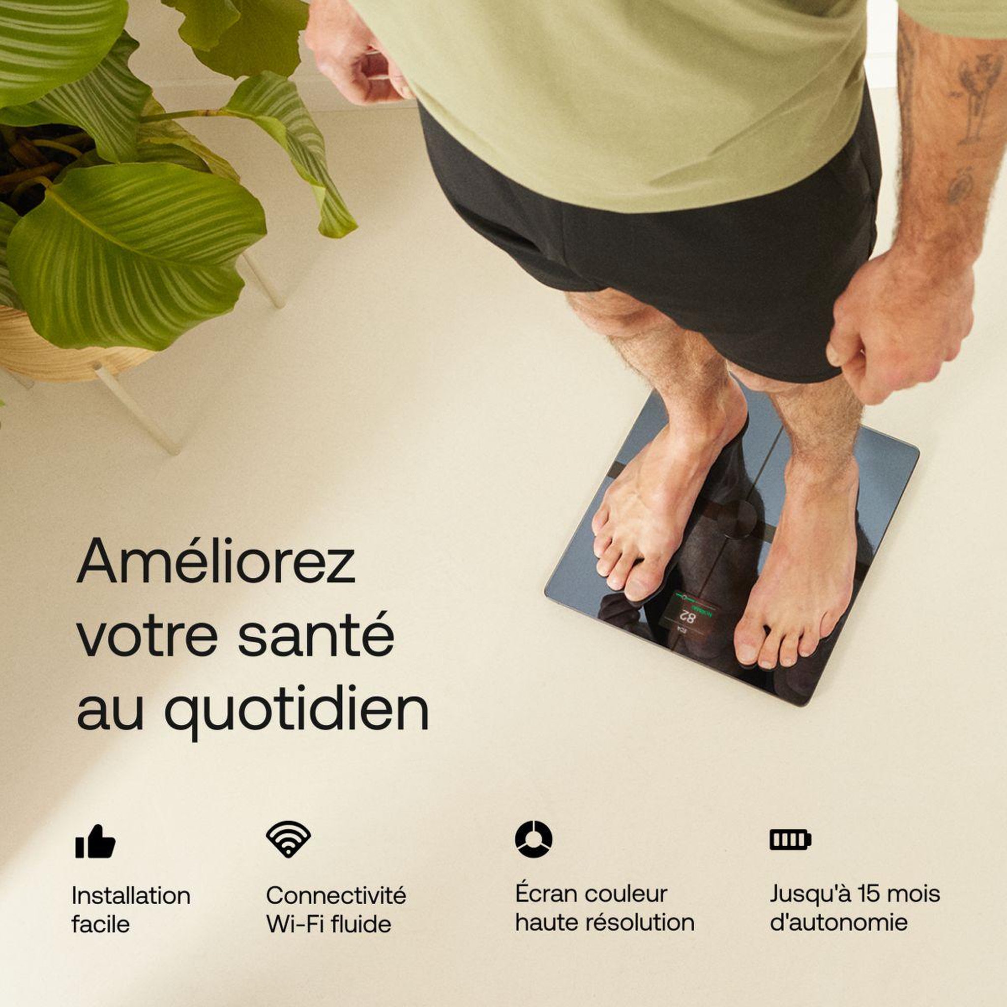 Voir la diapositive 5 : WITHINGS Pèse personne connecté body smart noir