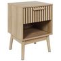Voir la diapositive 2 : The Home Deco Factory Table de chevet 1 tiroir Saulk en bois - Marron