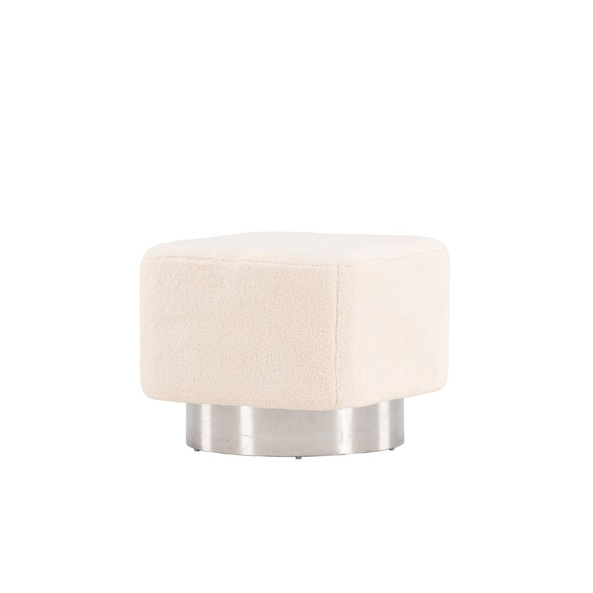 Voir la diapositive 2 : Paris Prix Pouf design en tissu  newton  45cm naturel