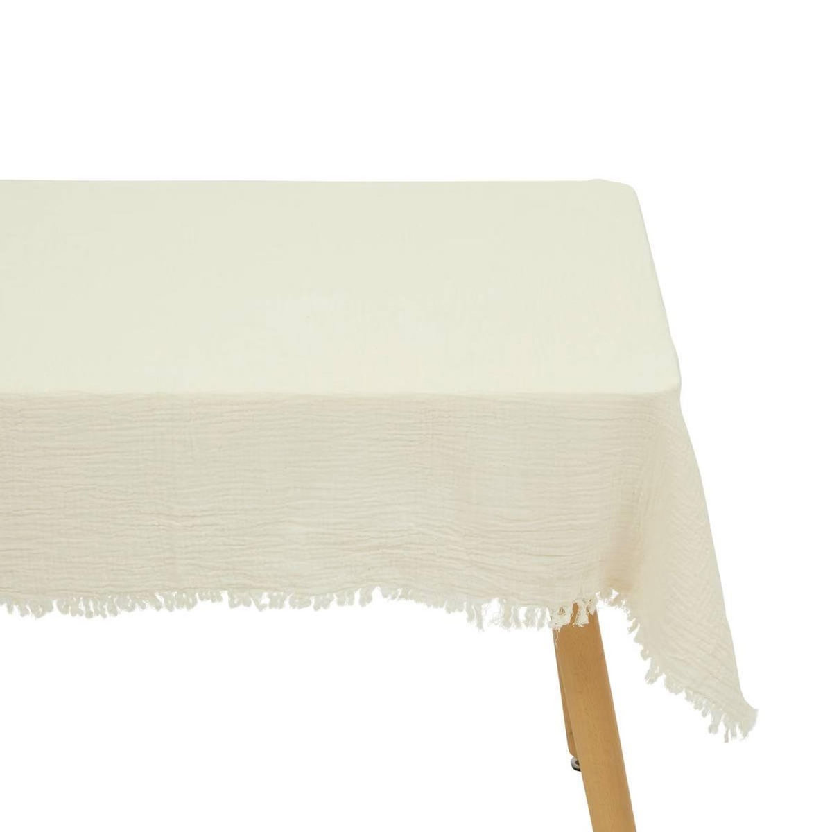 ATMOSPHERA Nappe en Gaze de Coton  Vela  150x250cm Blanc Chaud