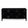 Voir la diapositive 3 : ID MARKET Buffet bas 113 cm ESTER 3 portes métal noir design industriel