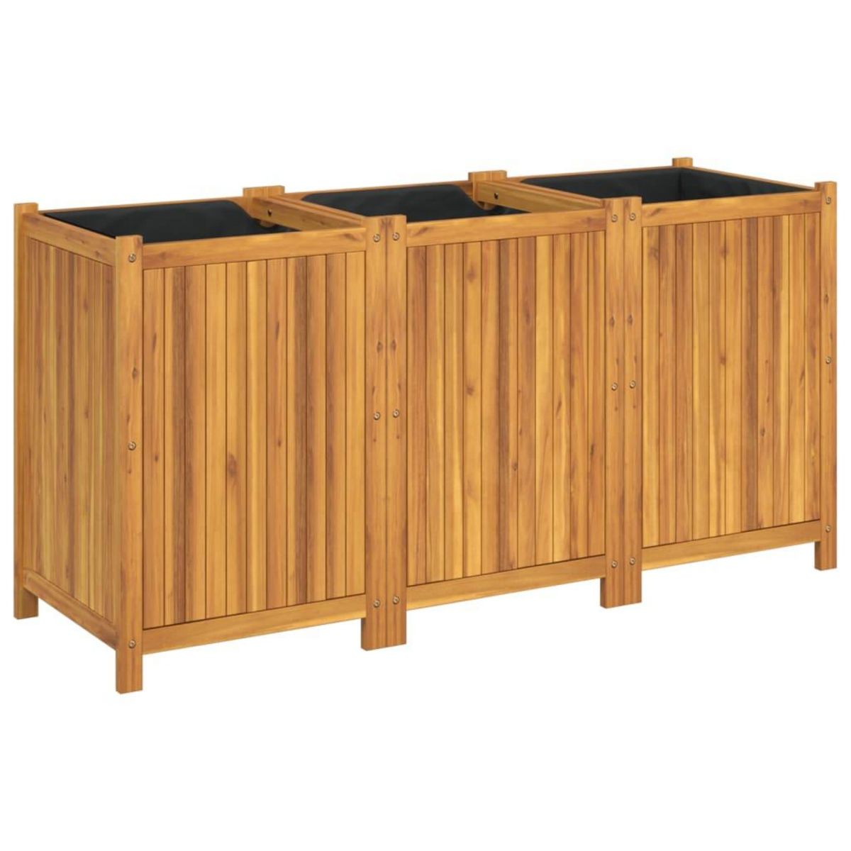 VIDAXL Jardiniere avec doublure 150x50x75 cm bois massif d'acacia