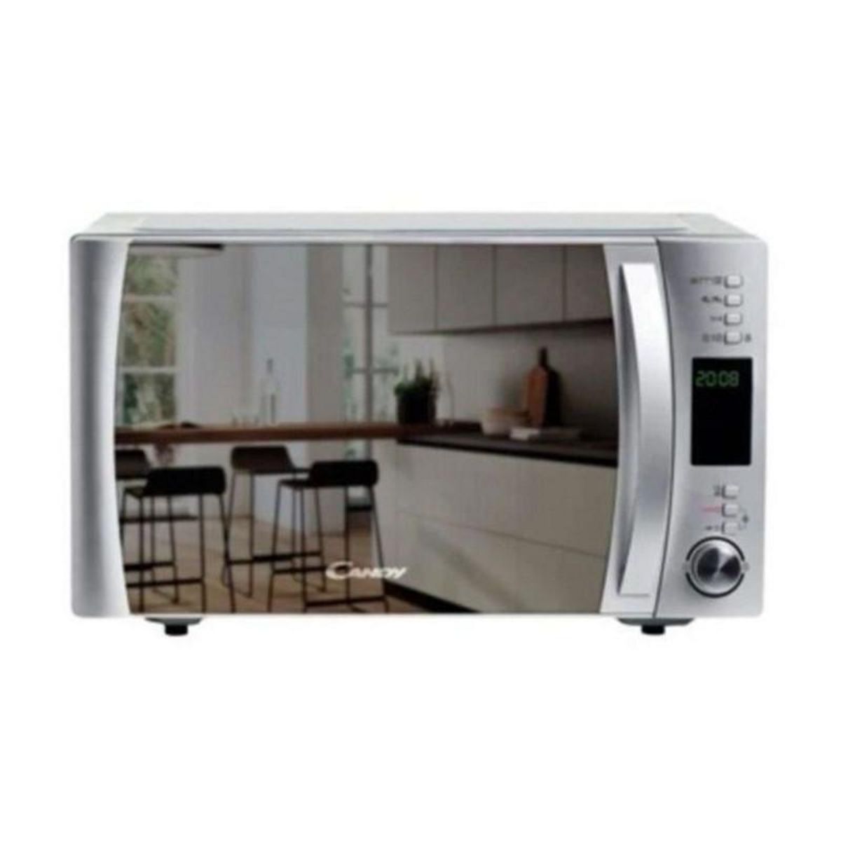 Candy CBWM30DS Micro-ondes Gril - 30L -MO 900W - Plateau tournant 31,5cm Fonction Silence - Fonction EcoCuisson express - Porte miroir