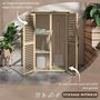 Voir la diapositive 4 : OUTSUNNY Armoire de jardin abri de jardin 2 portes persiennes 2 étagères toit bitumé bois sapin pré-huilé