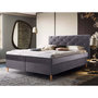 Voir la diapositive 1 : BEST MOBILIER Louis - lit boxspring - 180x200 - en velours - coffres et surmatelas inclus