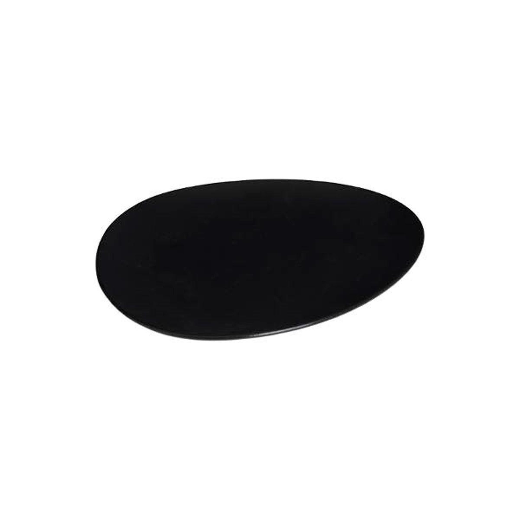 Voir la diapositive 2 : SECRET DE GOURMET Lot de 6 assiettes de présentation  galet  33cm noir
