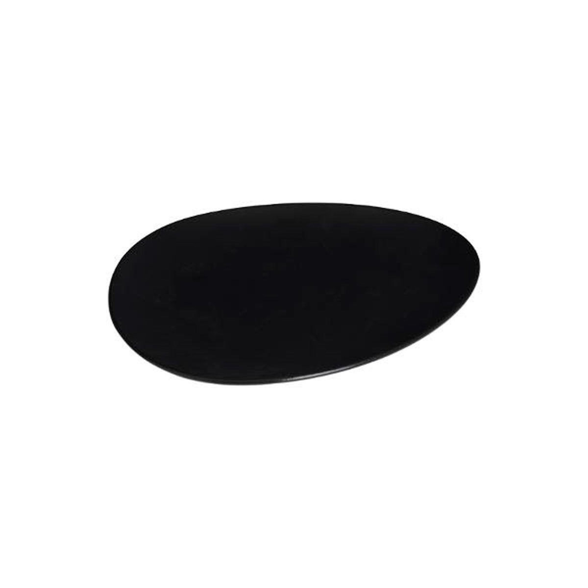 SECRET DE GOURMET Lot de 6 Assiettes de Présentation  Galet  33cm Noir