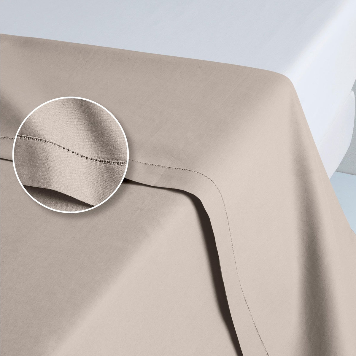 ACTUEL Drap plat uni en percale de coton 70 fils - collection permanente