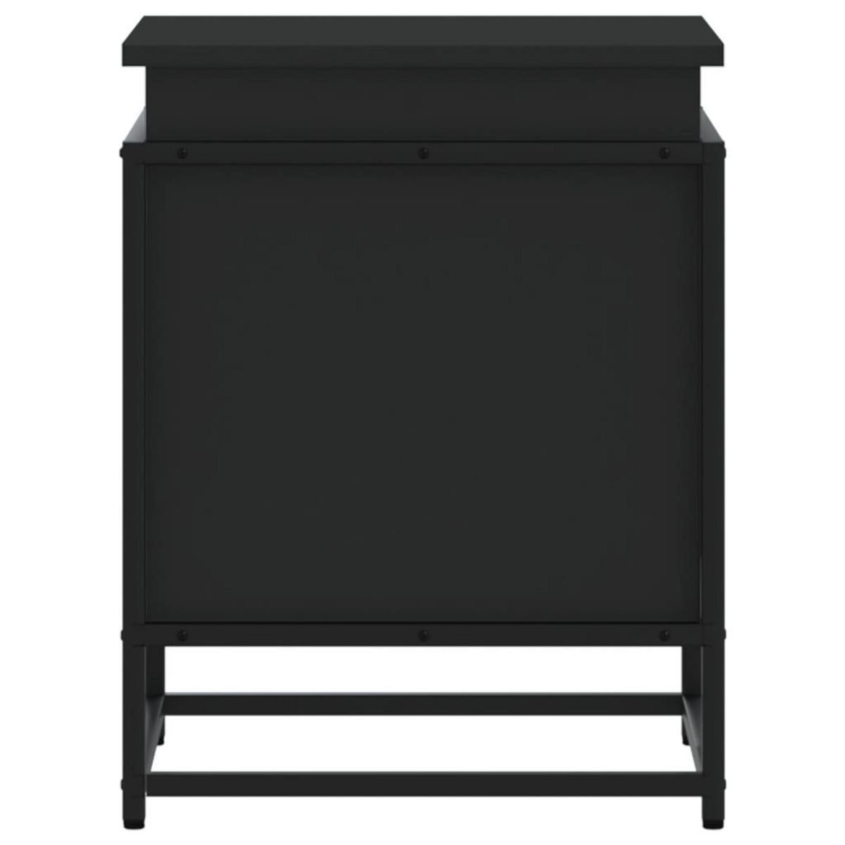 VIDAXL Boîte de rangement avec couvercle noir bois d'ingenierie