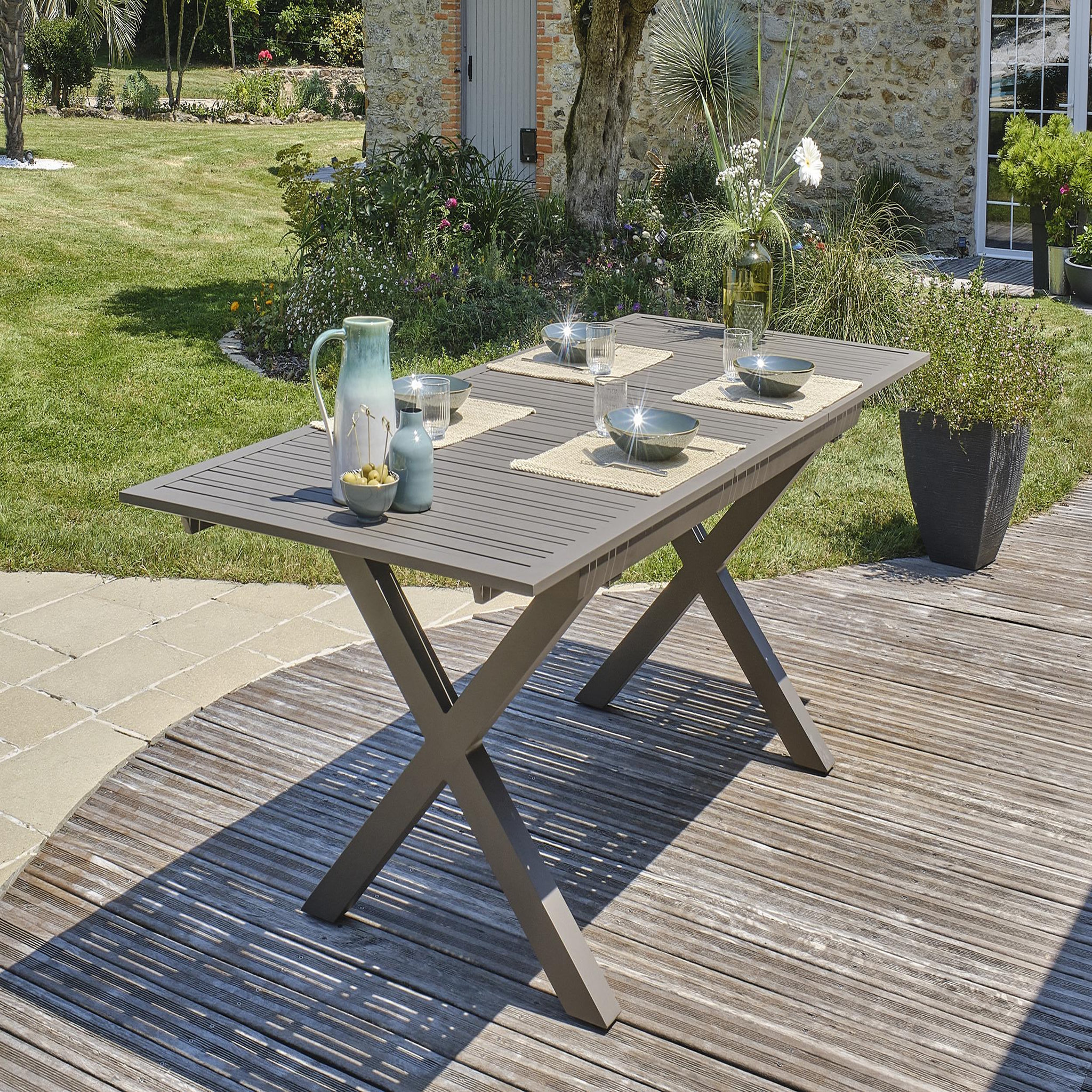 Voir la diapositive 2 : DCB GARDEN Table de jardin en aluminium
