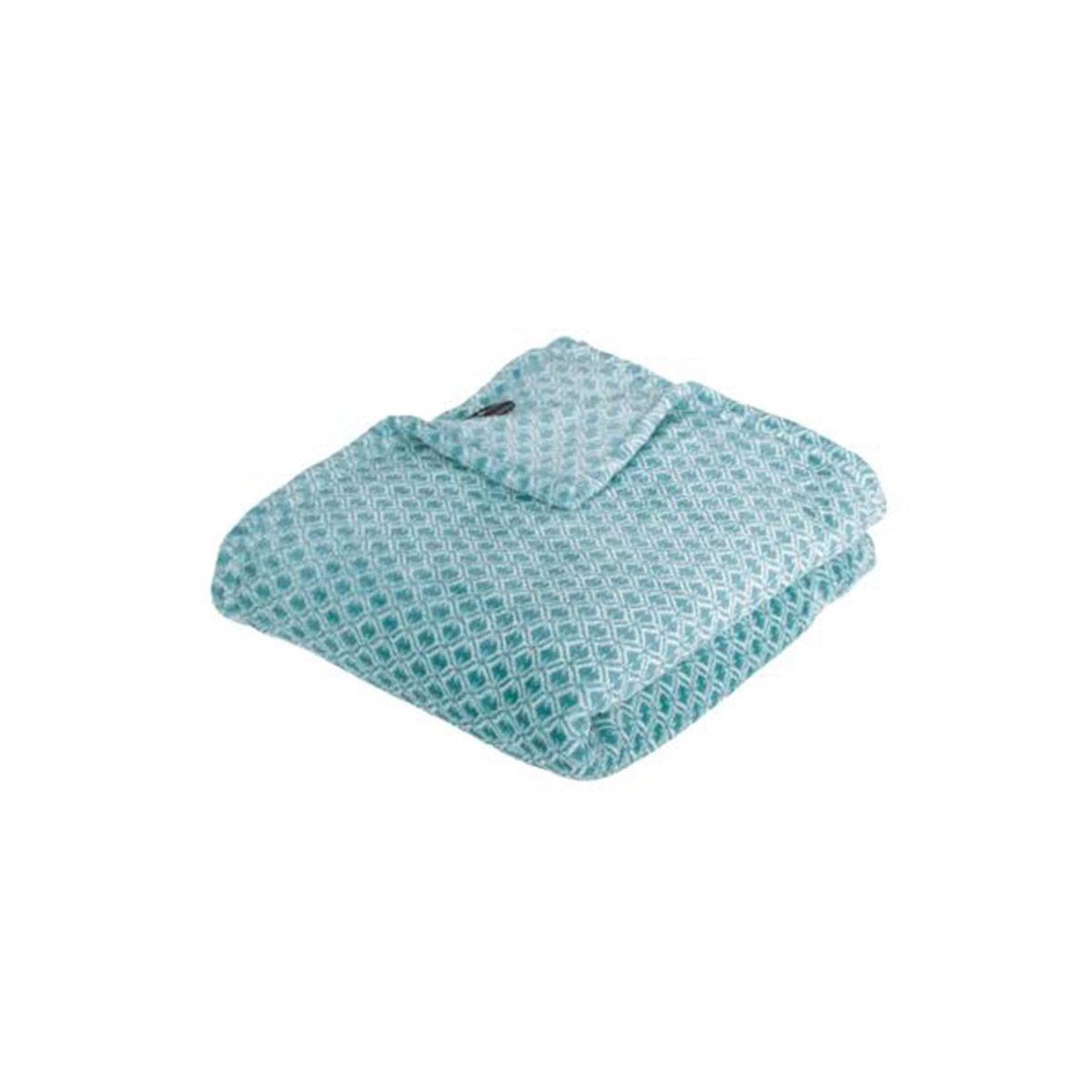 Voir la diapositive 1 : ATMOSPHERA Plaid flanelle imprimé  otto  125x150cm bleu
