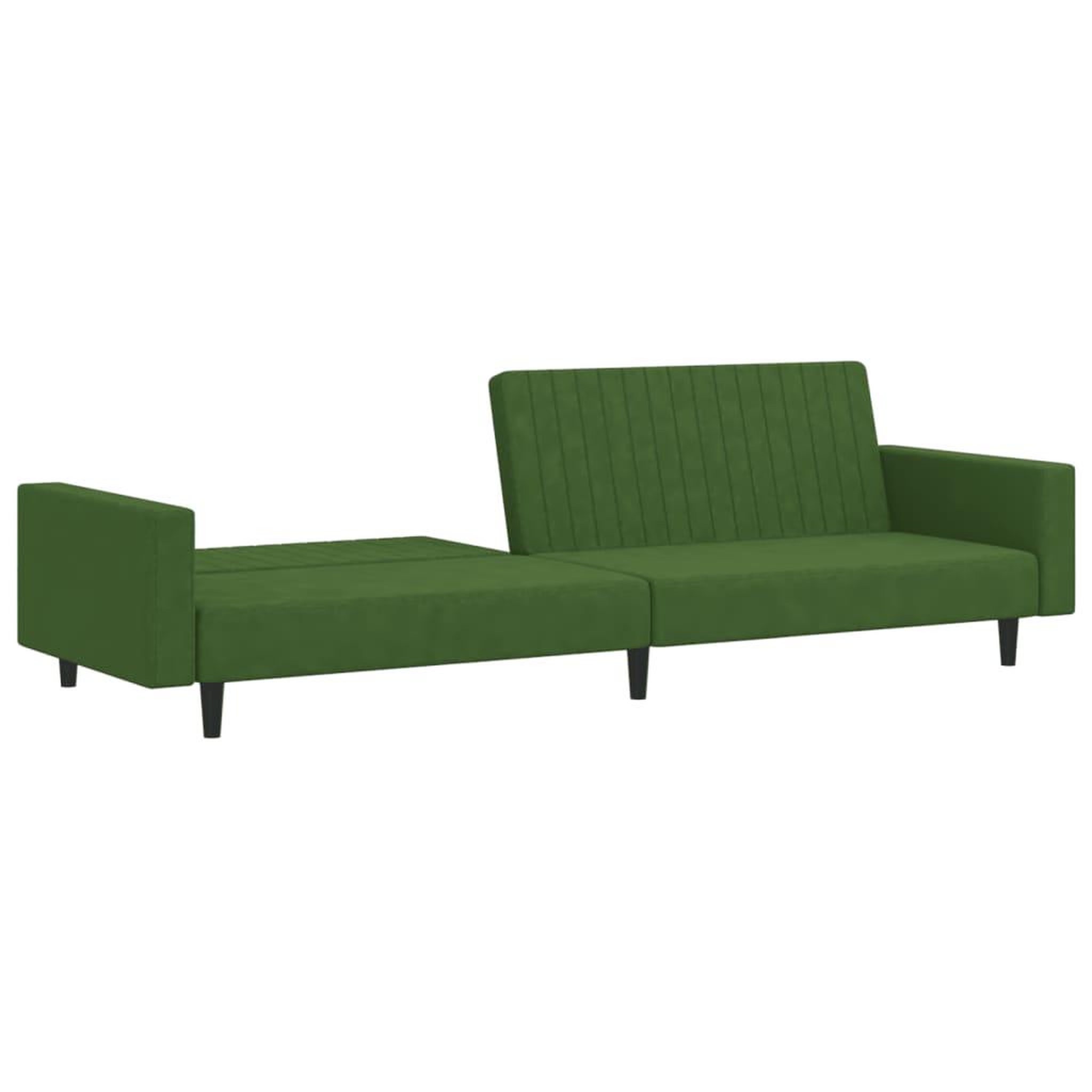 Voir la diapositive 4 : VIDAXL Canape-lit a 2 places vert fonce velours