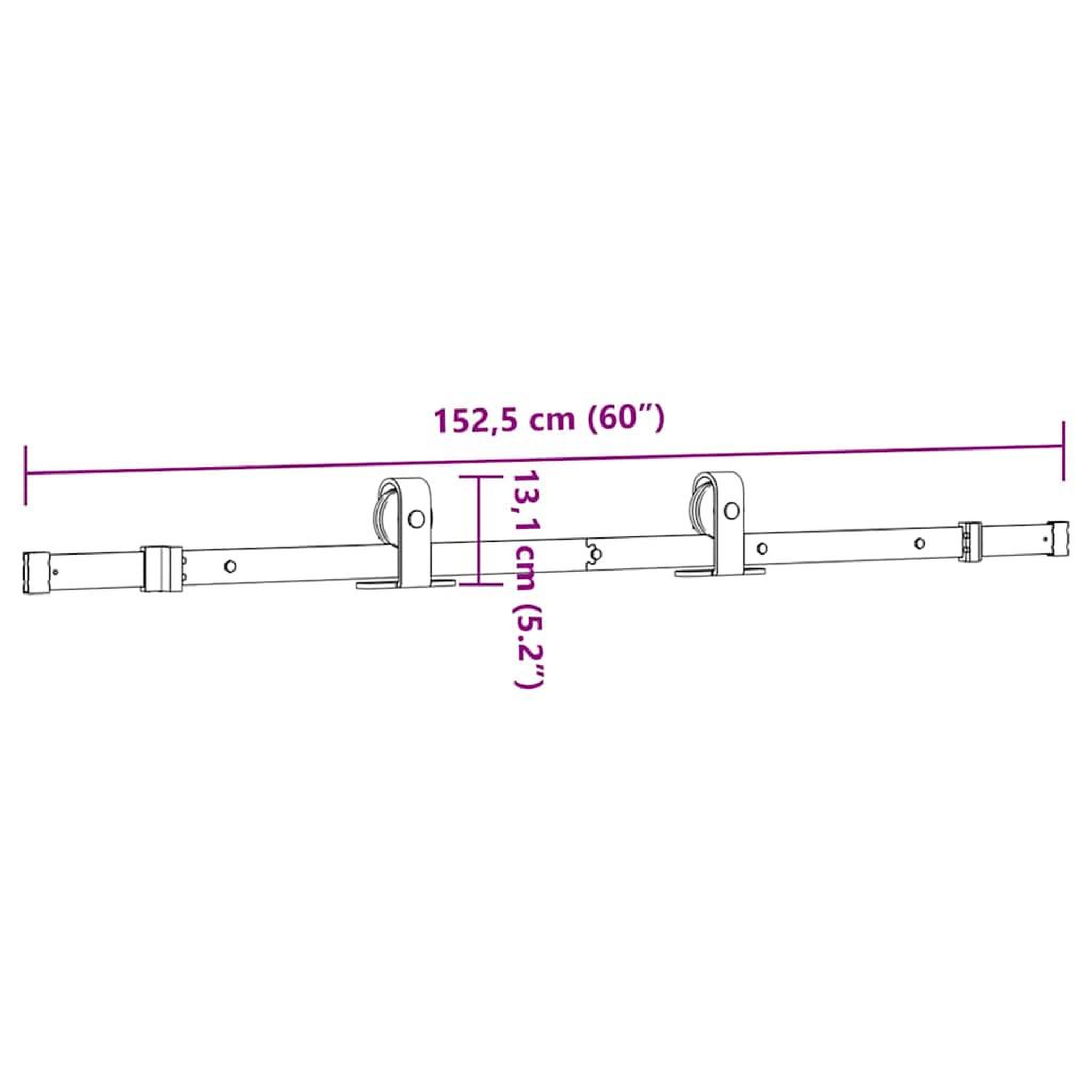 Voir la diapositive 6 : VIDAXL Kit de quincaillerie de porte coulissante 152,5 cm acier noir