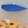 Voir la diapositive 1 : VIDAXL Demi-parasol de jardin avec mat 180x90 cm bleu azure