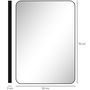 Voir la diapositive 3 : HOMCOM Miroir mural rectangulaire 50 x 70 cm cadre alliage aluminium noir
