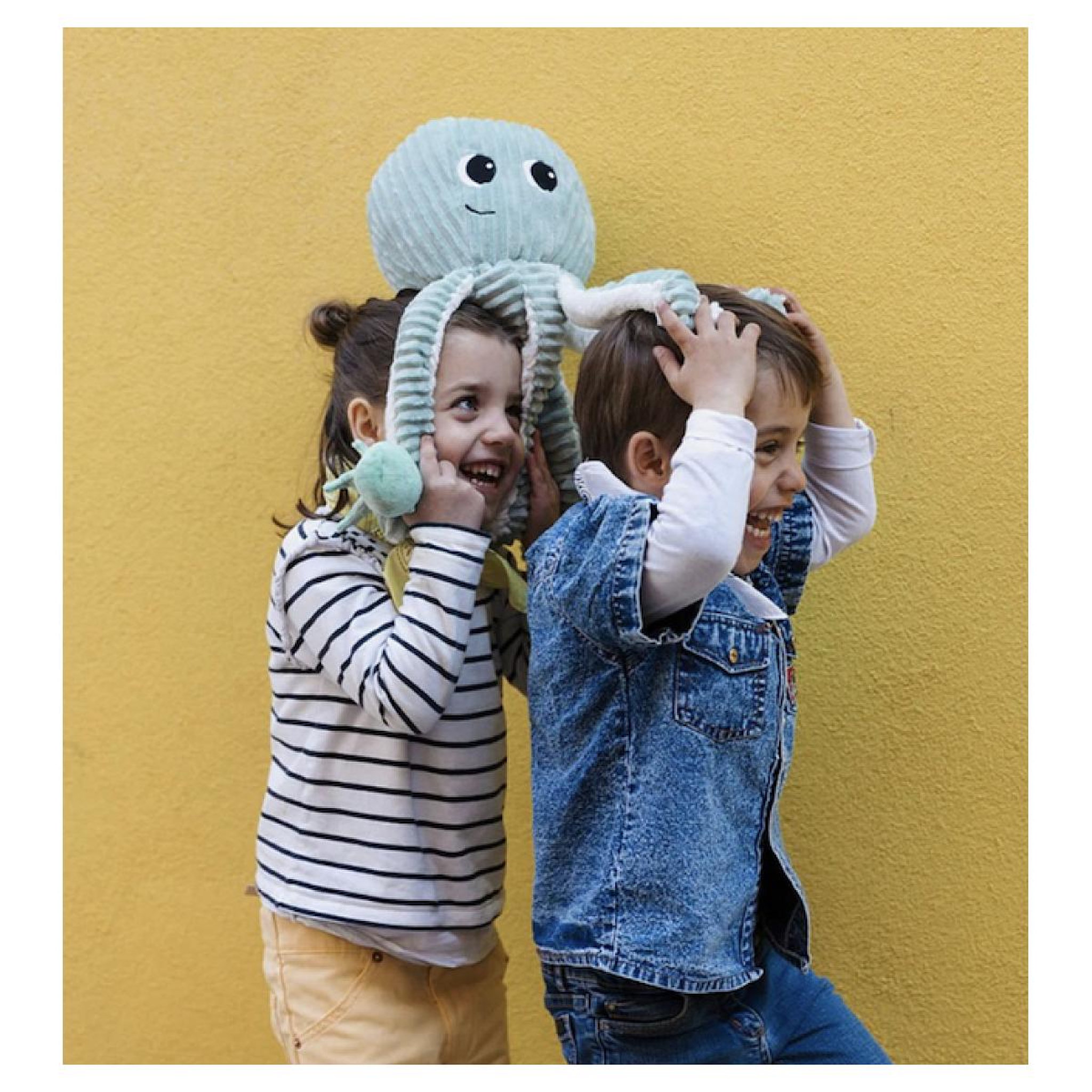 Voir la diapositive 2 : LES DEGLINGOS Peluche Ptipotos-Pieuvre maman bebe menthe