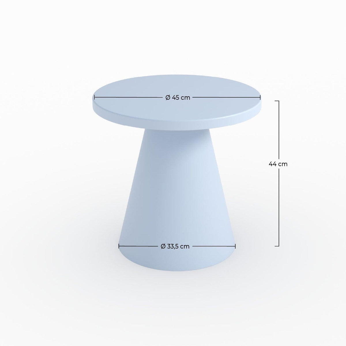 Rendez vous déco Table d'appoint de jardin en métal bleu pastel D45 cm -Azuri