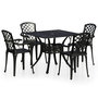 Voir la diapositive 2 : VIDAXL Ensemble de bistro 5 pcs Aluminium coule Noir