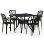 Voir la diapositive 2 : VIDAXL Ensemble de bistro 5 pcs Aluminium coule Noir