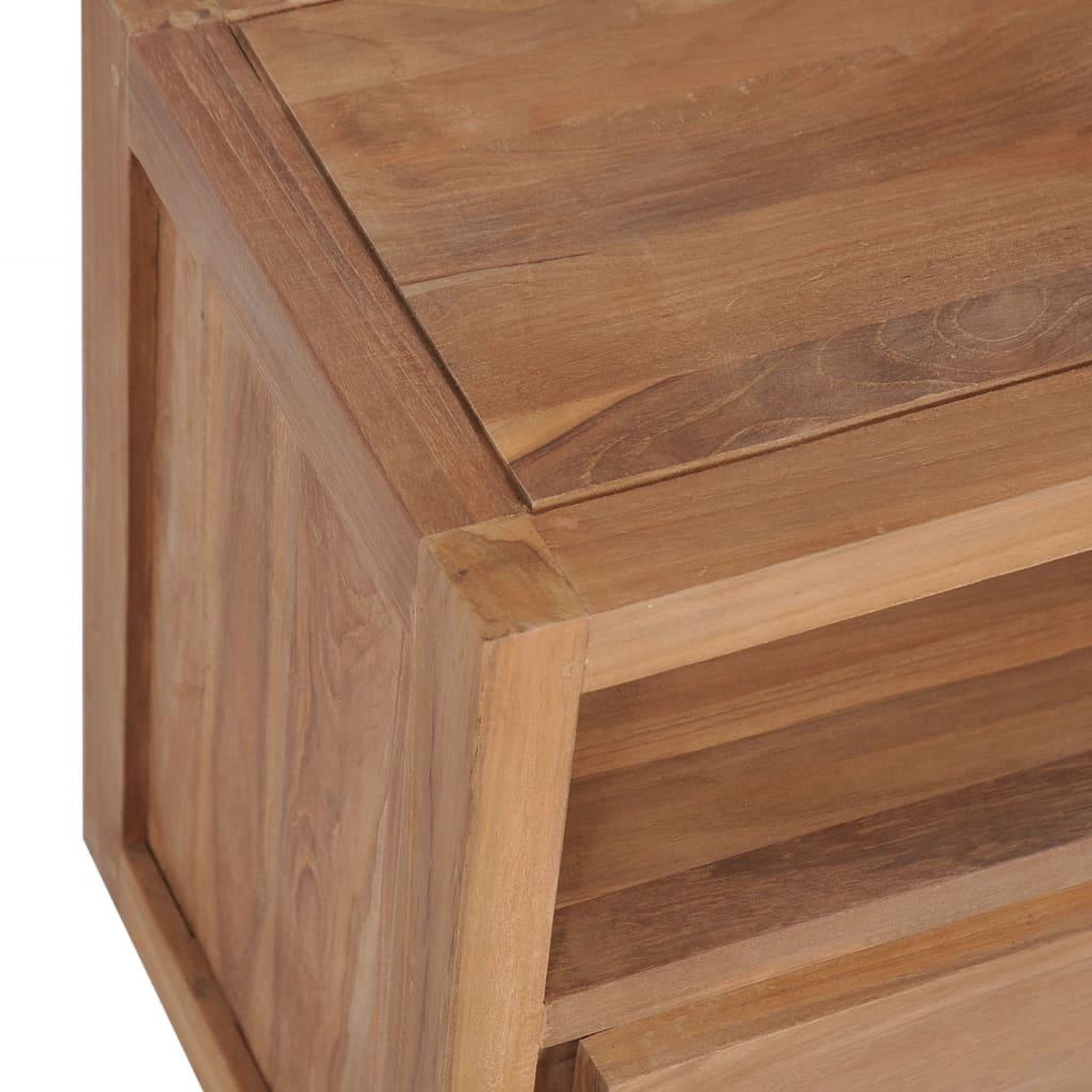 Voir la diapositive 4 : VIDAXL Meuble TV Bois massif de teck et finition naturelle 120x30x40cm