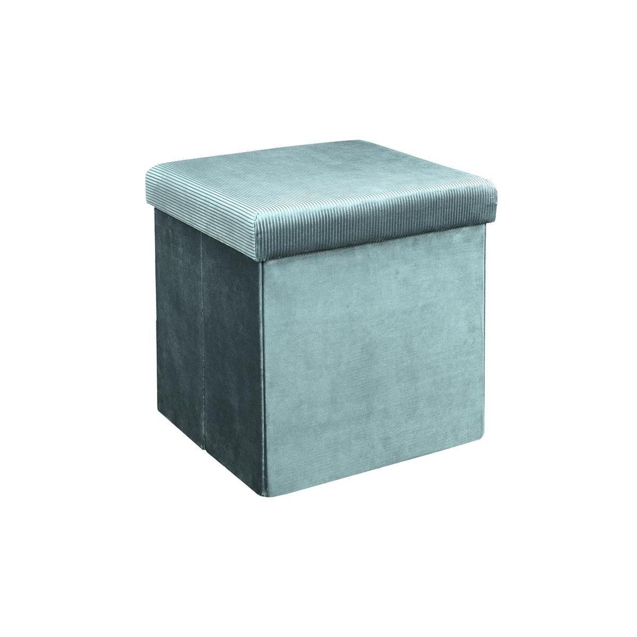Voir la diapositive 2 : The Home Deco Factory Pouf & coffre de rangement  giulia  38cm bleu