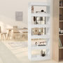 Voir la diapositive 1 : VIDAXL Bibliotheque/Separateur de piece Blanc brillant bois ingenierie
