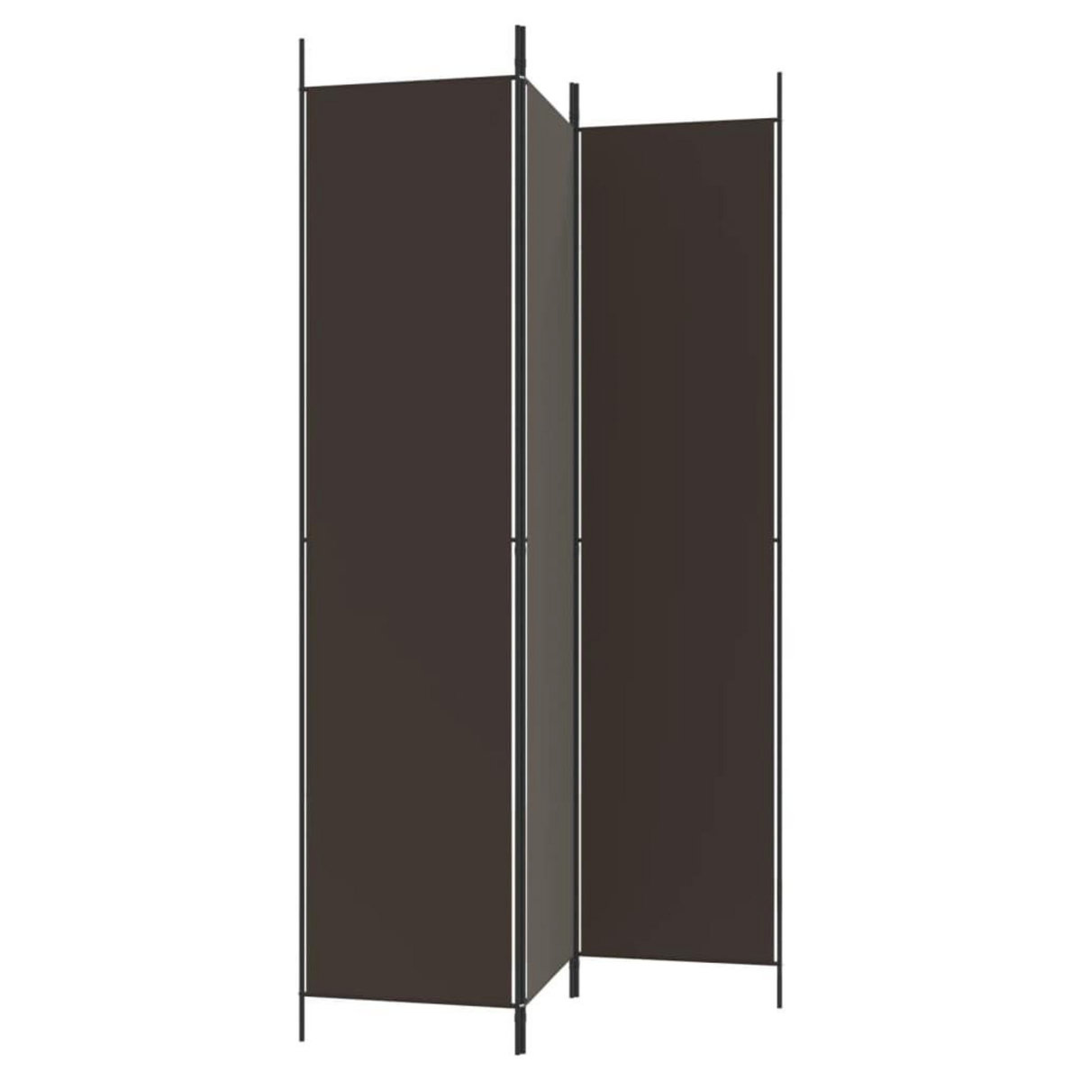 VIDAXL Cloison de separation 3 panneaux Marron 150x220 cm Tissu
