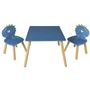 Voir la diapositive 2 : Paris Prix Table & 2 Chaises Enfant  Dino  55cm Bleu
