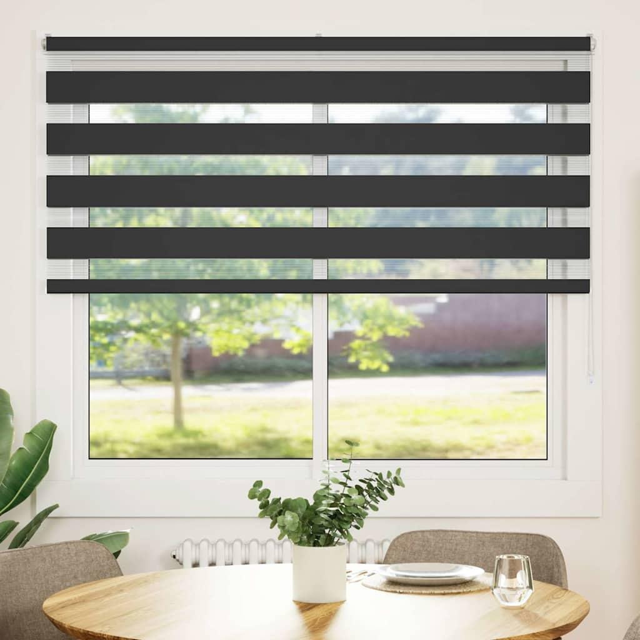 Voir la diapositive 2 : VIDAXL Store zebre noir 165x150 cm largeur du tissu 160,9 cm polyester