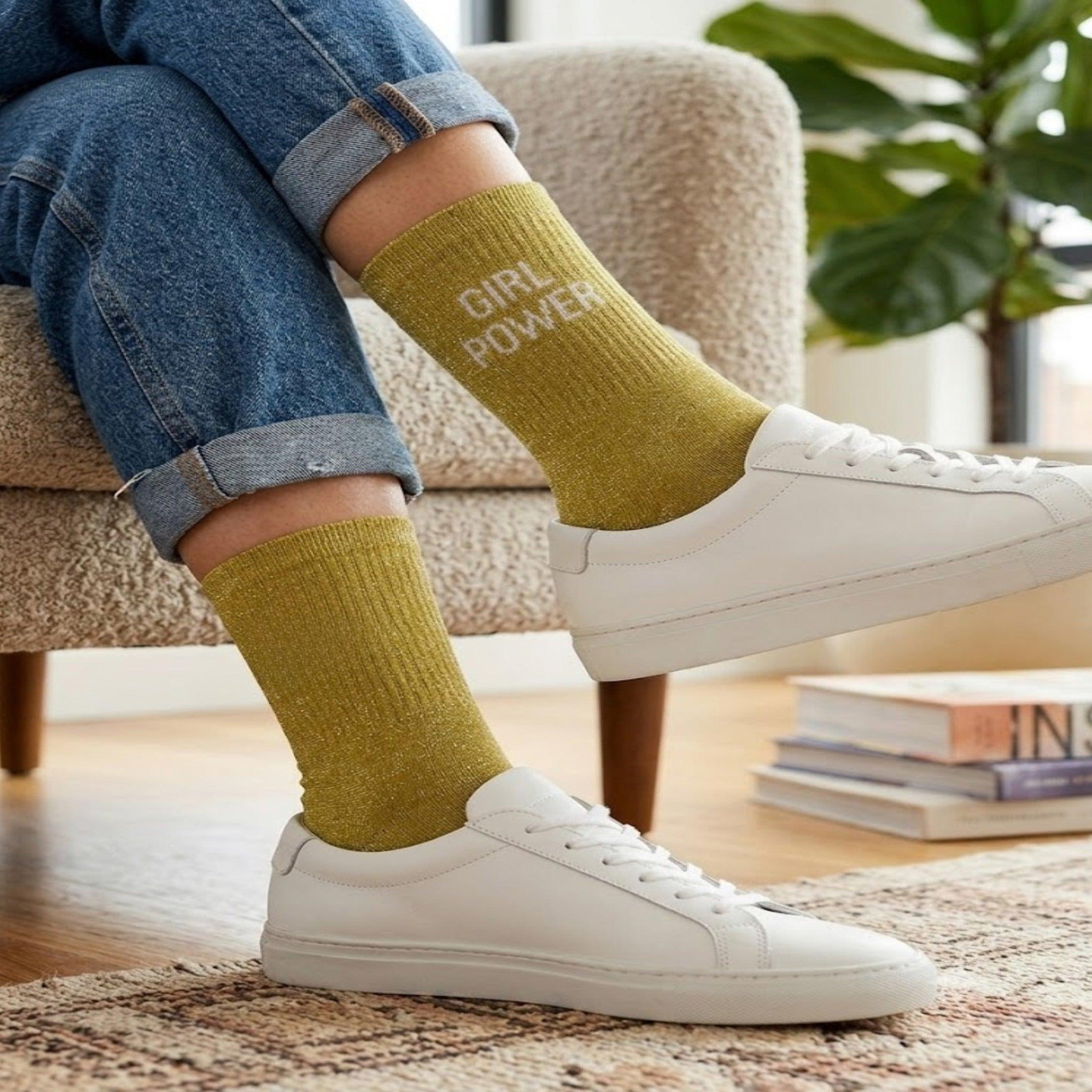 Voir la diapositive 2 : LE BAR A CHAUSSETTES Chaussettes femme à paillettes lbc - girl power