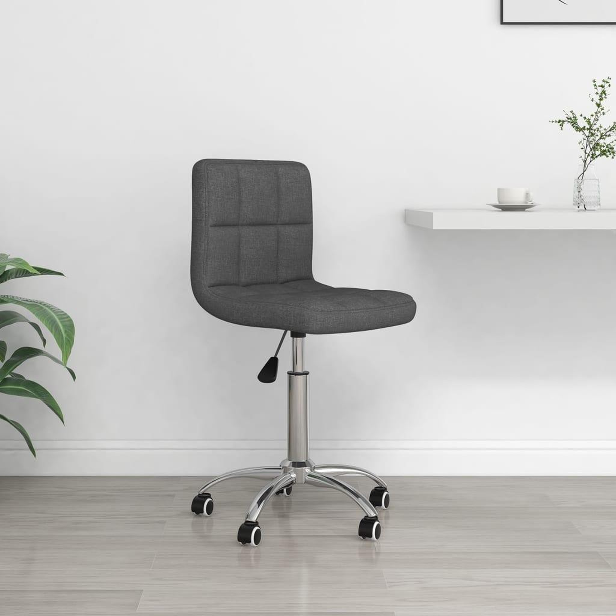 VIDAXL Chaise pivotante de bureau Gris fonce Tissu