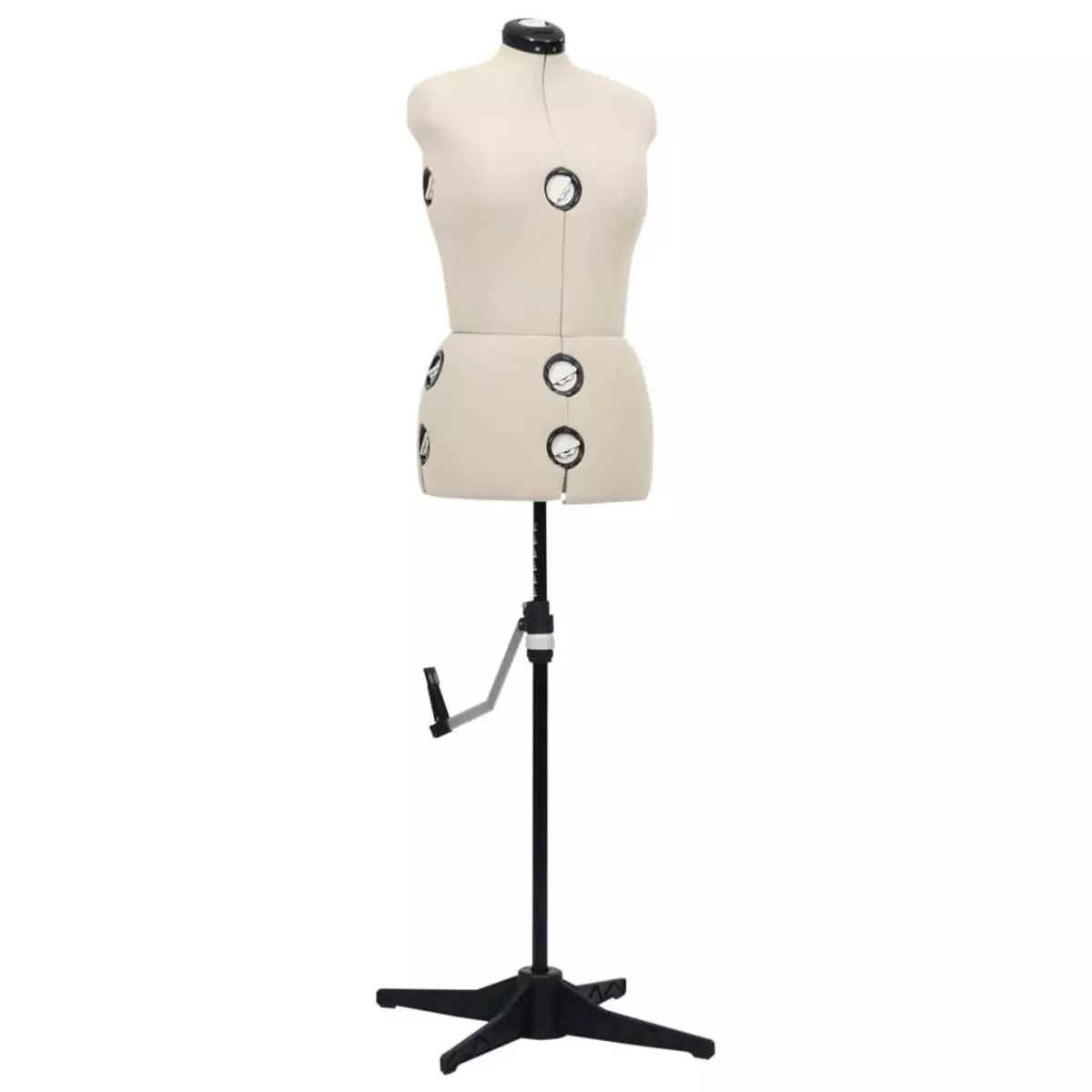 VIDAXL Mannequin de robe ajustable pour femme Creme M Taille 40-46