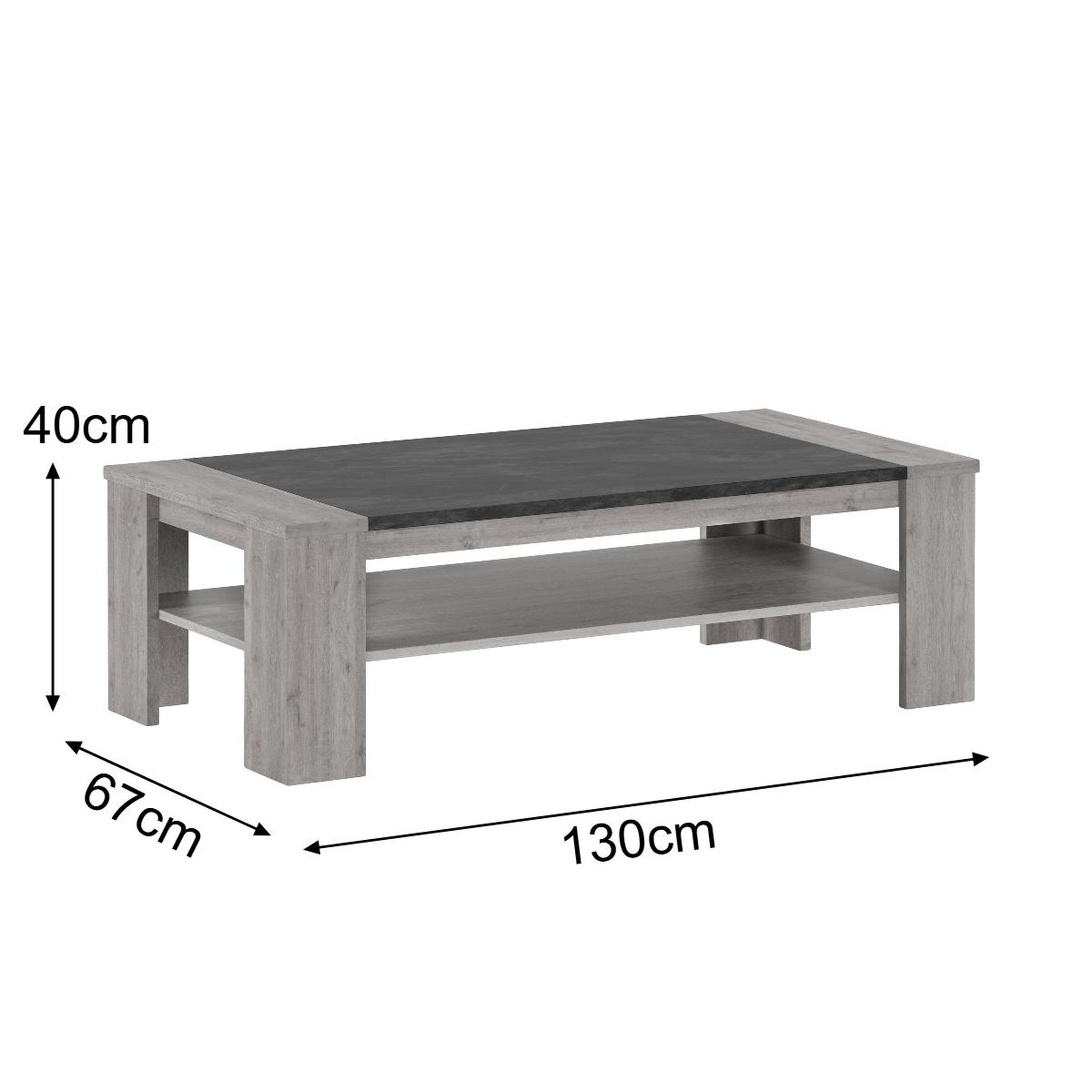 Voir la diapositive 3 : JLC KREATION Table basse moderne rectangle grise maya