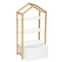 Voir la diapositive 2 : ATMOSPHERA Bibliothèque Maison 3 étages avec tiroir de rangement en Bois de Pin - Hauteur 120,50 cm - Blanc et bois